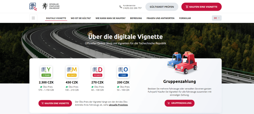 Klicken Sie auf der Website Edálnice.cz auf die Schaltfläche Marke kaufen