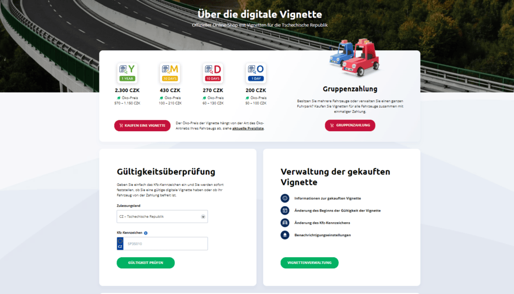 Wie prüfe ich die Gültigkeit einer elektronischen Vignette - httpsedalnice.cz